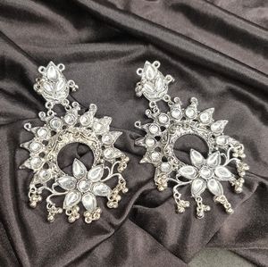 Silver oxidized antique jhumka /earrings
